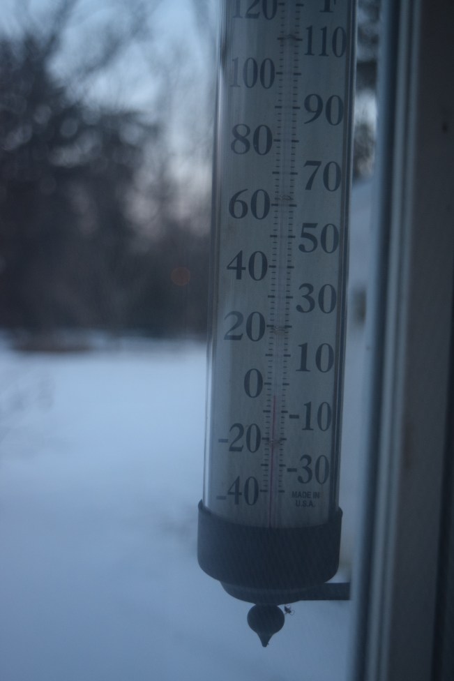 Minus four degrees Fahrenheit the other morning