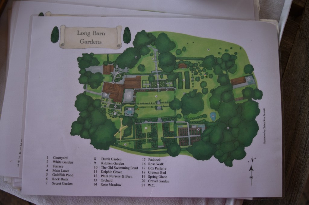 Garden map of Longbarn gardens
