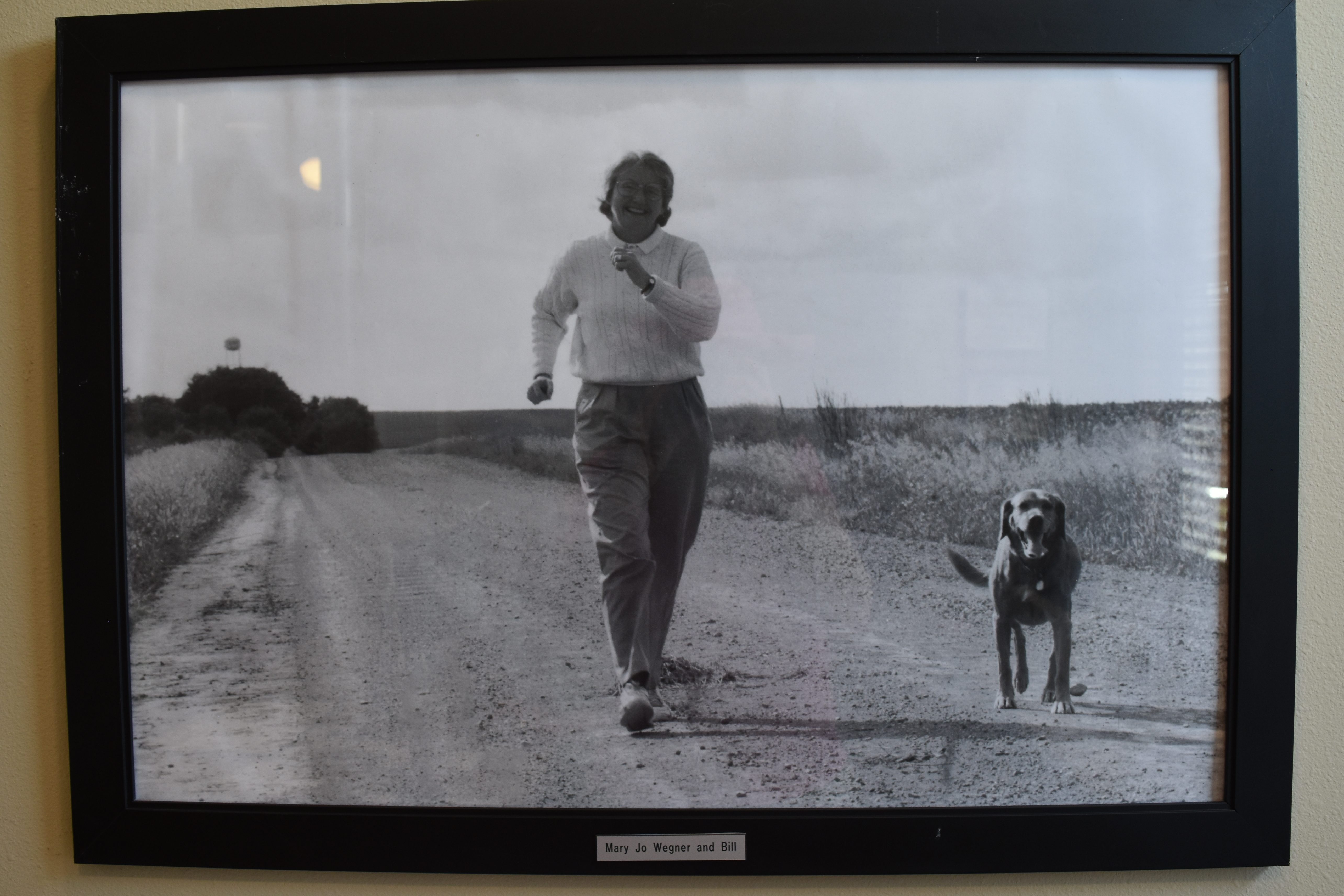 Mary Jo Wegner and Bill the dog.