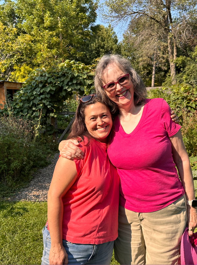 Michelle and Jenny Rose in Michelle's garden near Minneapolis.