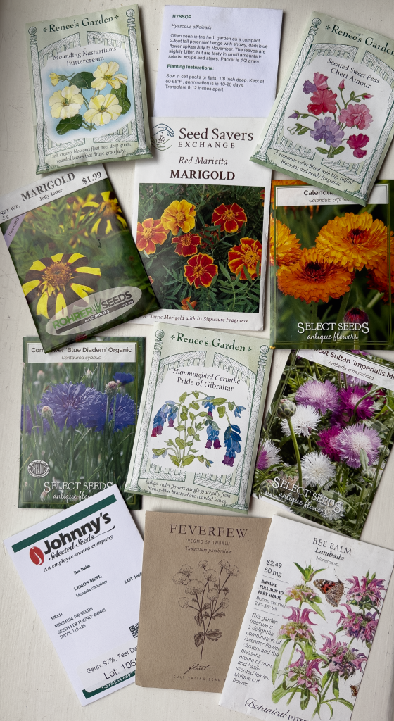 A selection of annual seed apckets - for flower growing
