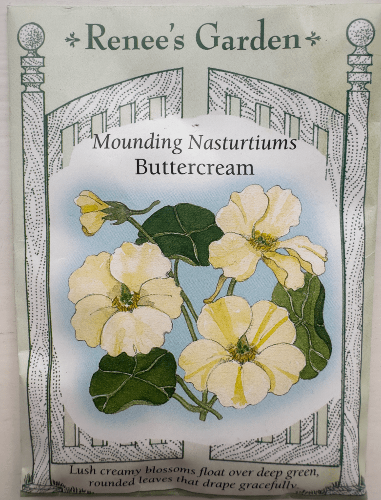 Nasturtium 'Buttercream' seed packet from Renee's Garden